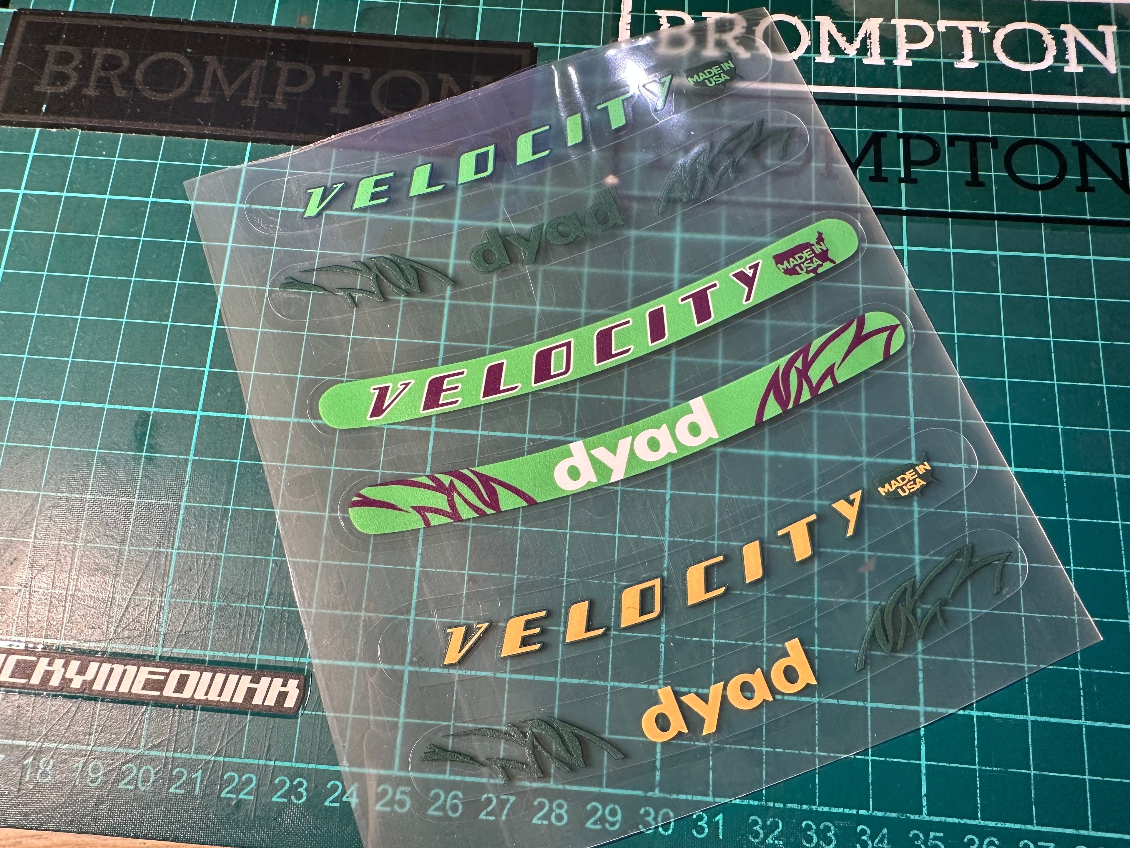 Velocity Dyad 349(16') stickers